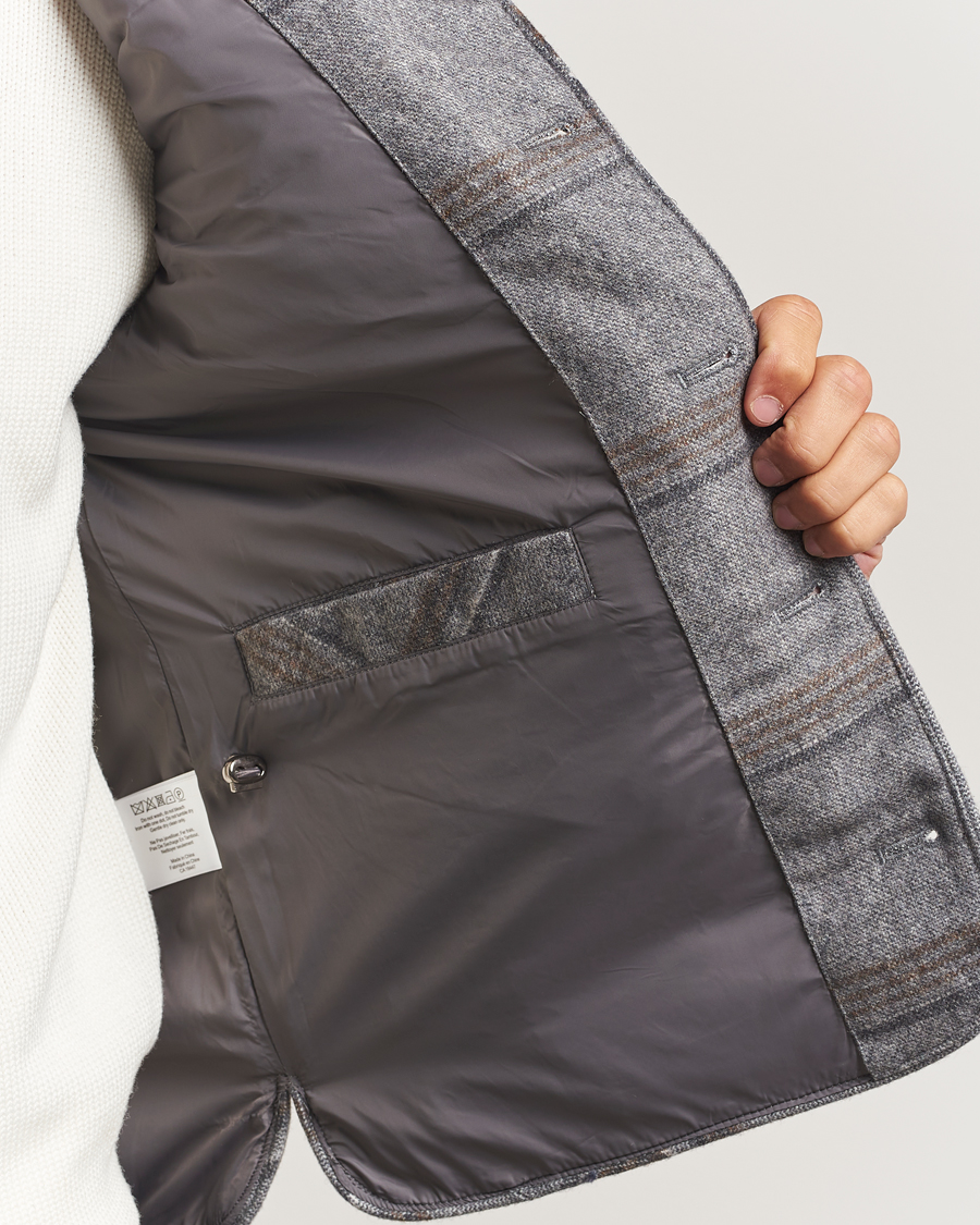 Herre | Veste | Stenströms | Check Wool Padded Vest Grey