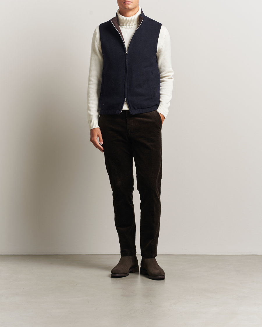 Herre | Veste | Stenströms | Reversible Wool Vest Navy
