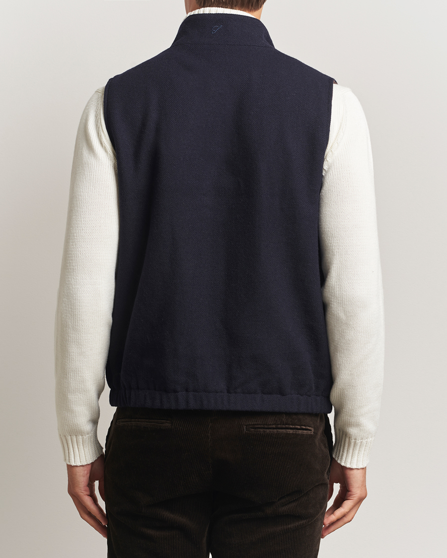 Herre | Veste | Stenströms | Reversible Wool Vest Navy