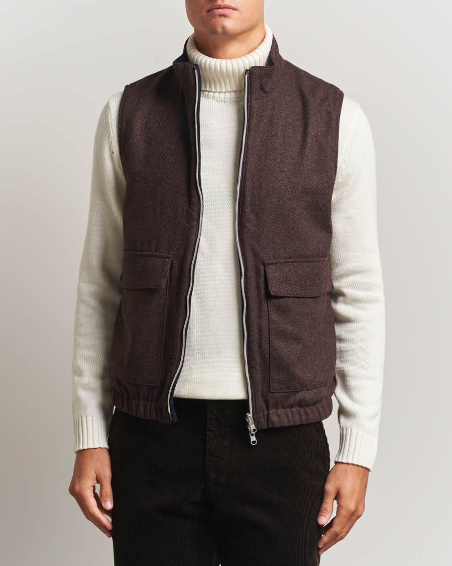 Herre | Veste | Stenströms | Reversible Wool Vest Navy