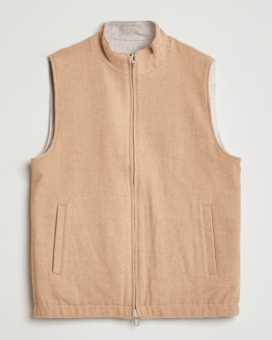 Herre | Veste | Stenströms | Reversible Wool Vest Beige