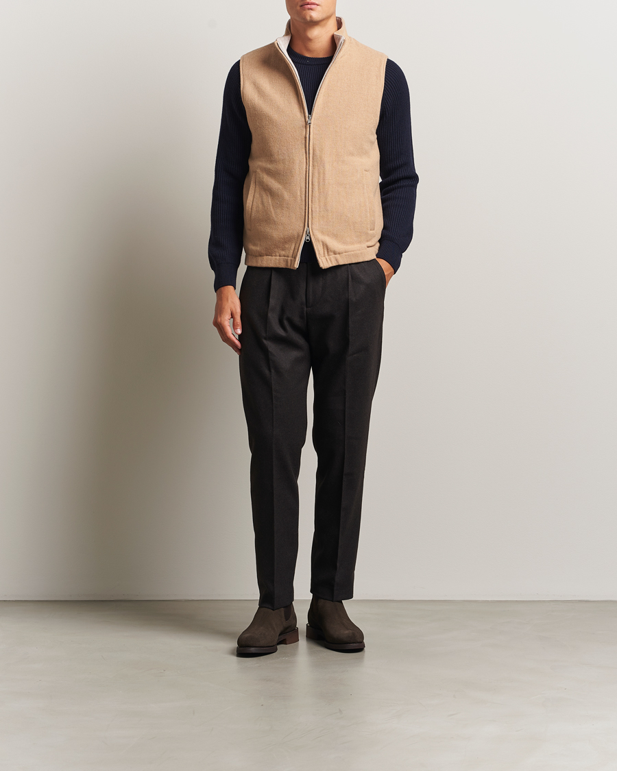 Herre | Veste | Stenströms | Reversible Wool Vest Beige