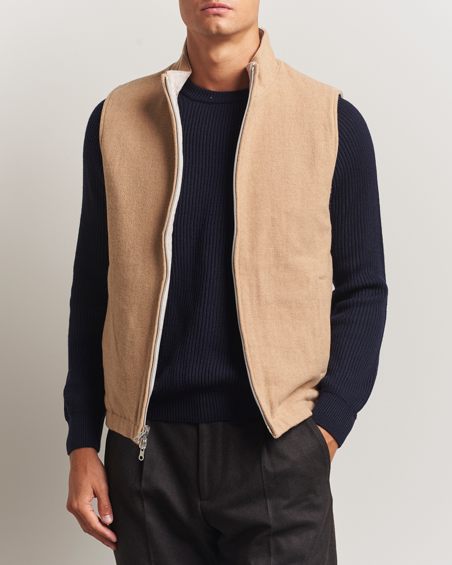 Herre | Veste | Stenströms | Reversible Wool Vest Beige