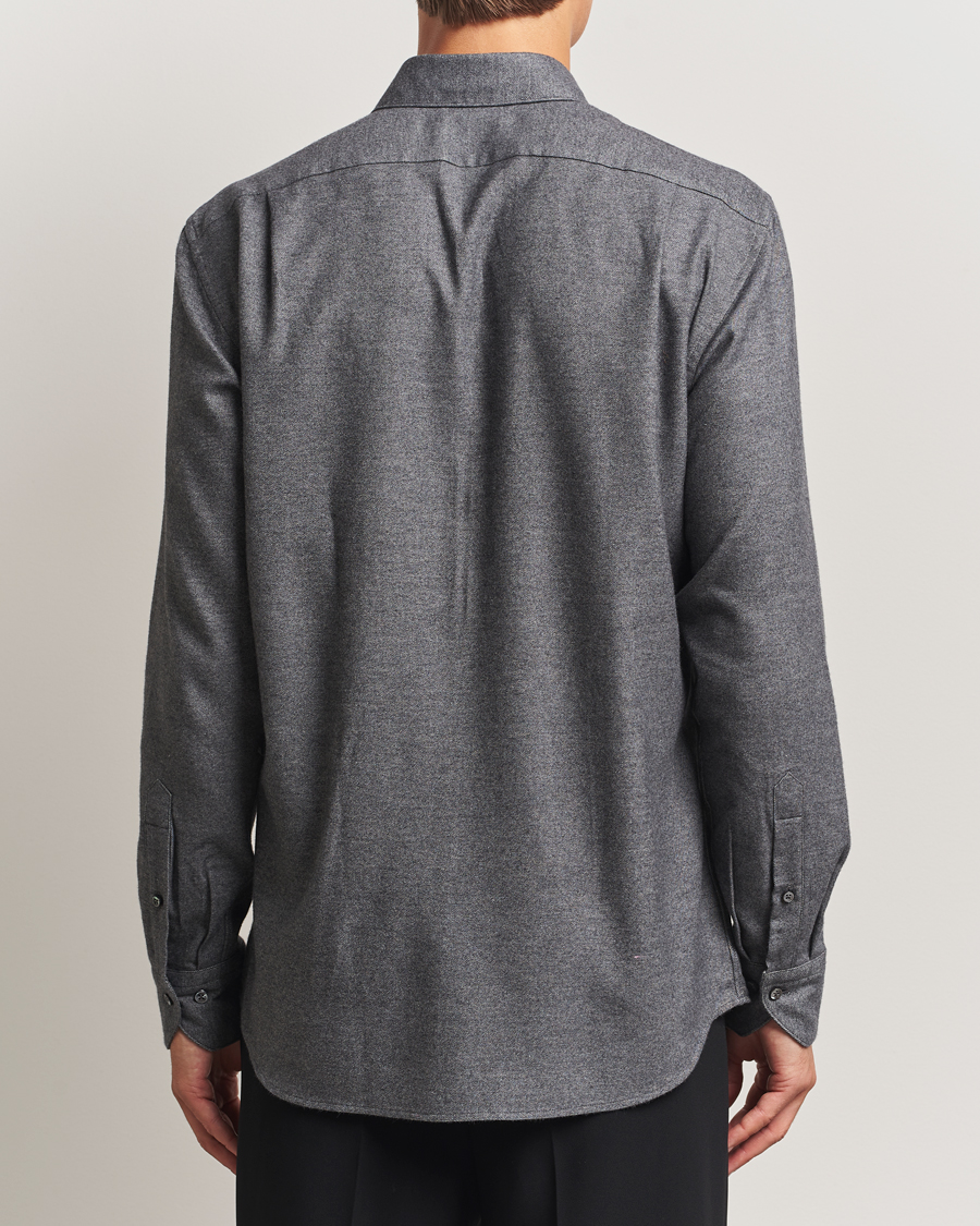 Herre | Skjorter | Stenströms | Regular Fit Cut Away Flannel Shirt Grey