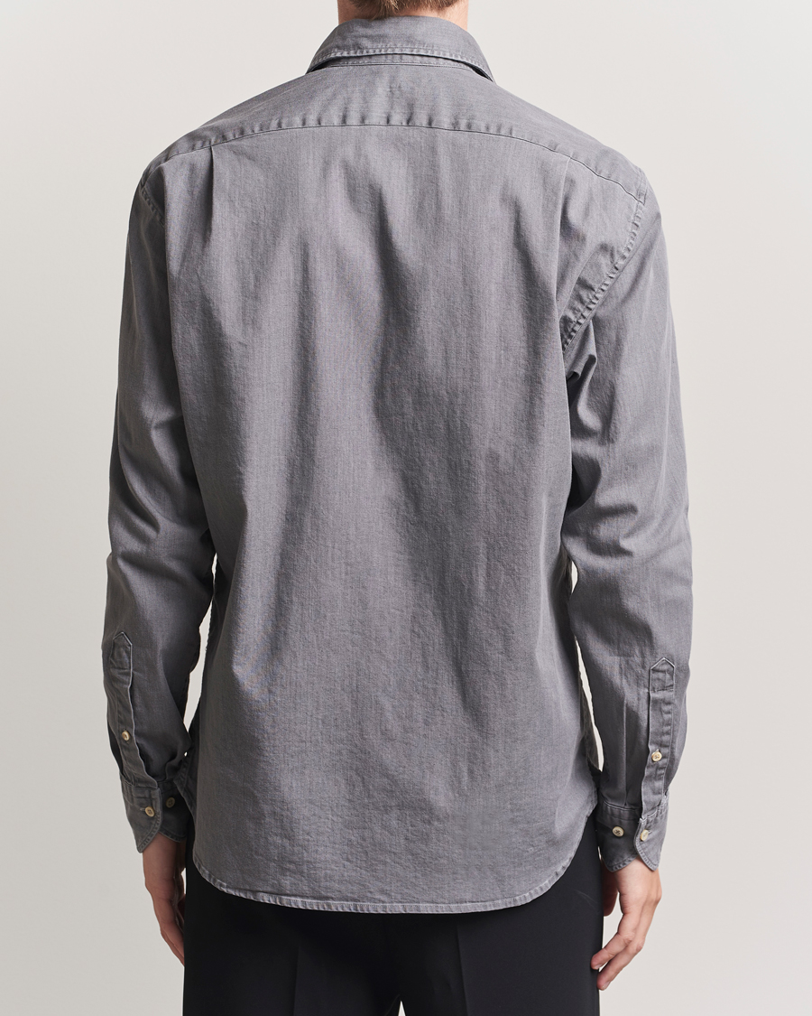 Herre | Skjorter | Stenströms | Regular Fit Garment Washed Denim Shirt Grey