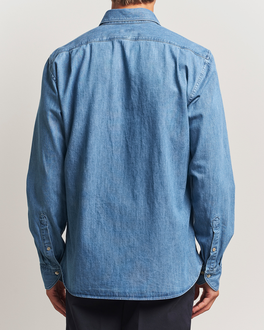 Herre | Skjorter | Stenströms | Regular Fit Pocket Denim Shirt Blue