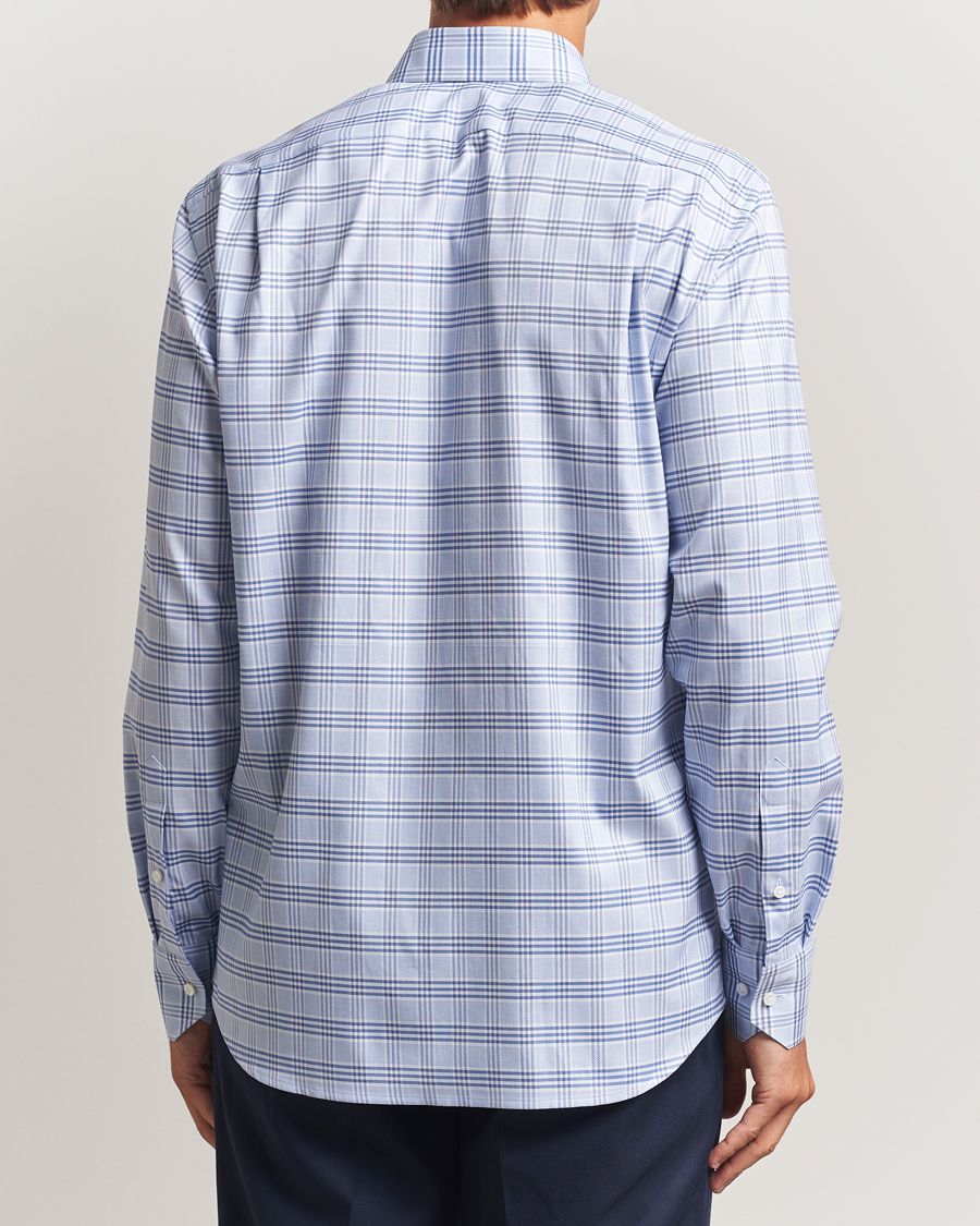 Herre | Skjorter | Stenströms | Regular Fit Checked Cut Away Shirt Blue