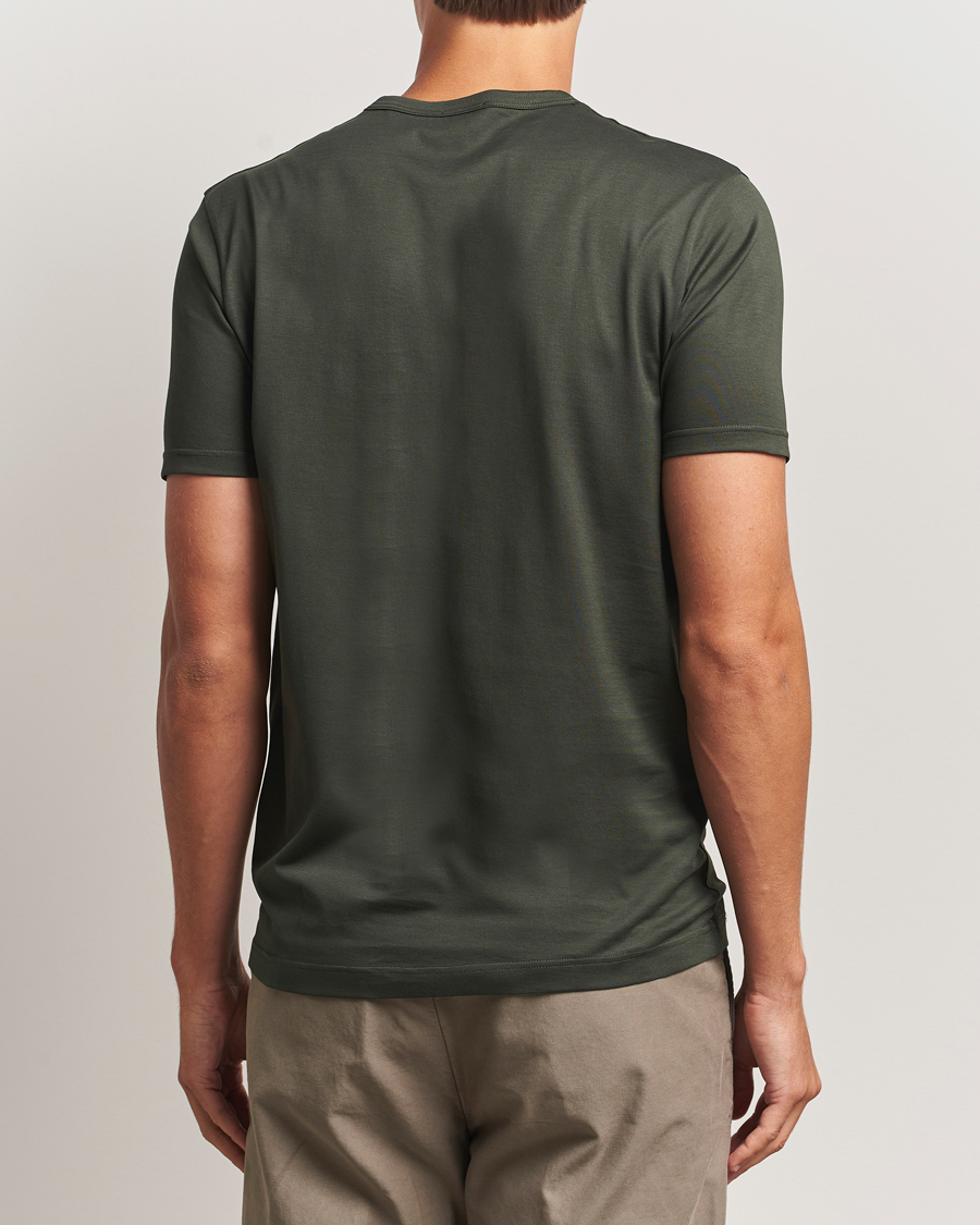 Herre | T-Shirts | Sunspel | Crew Neck Q82 Cotton T-Shirt Dark Green