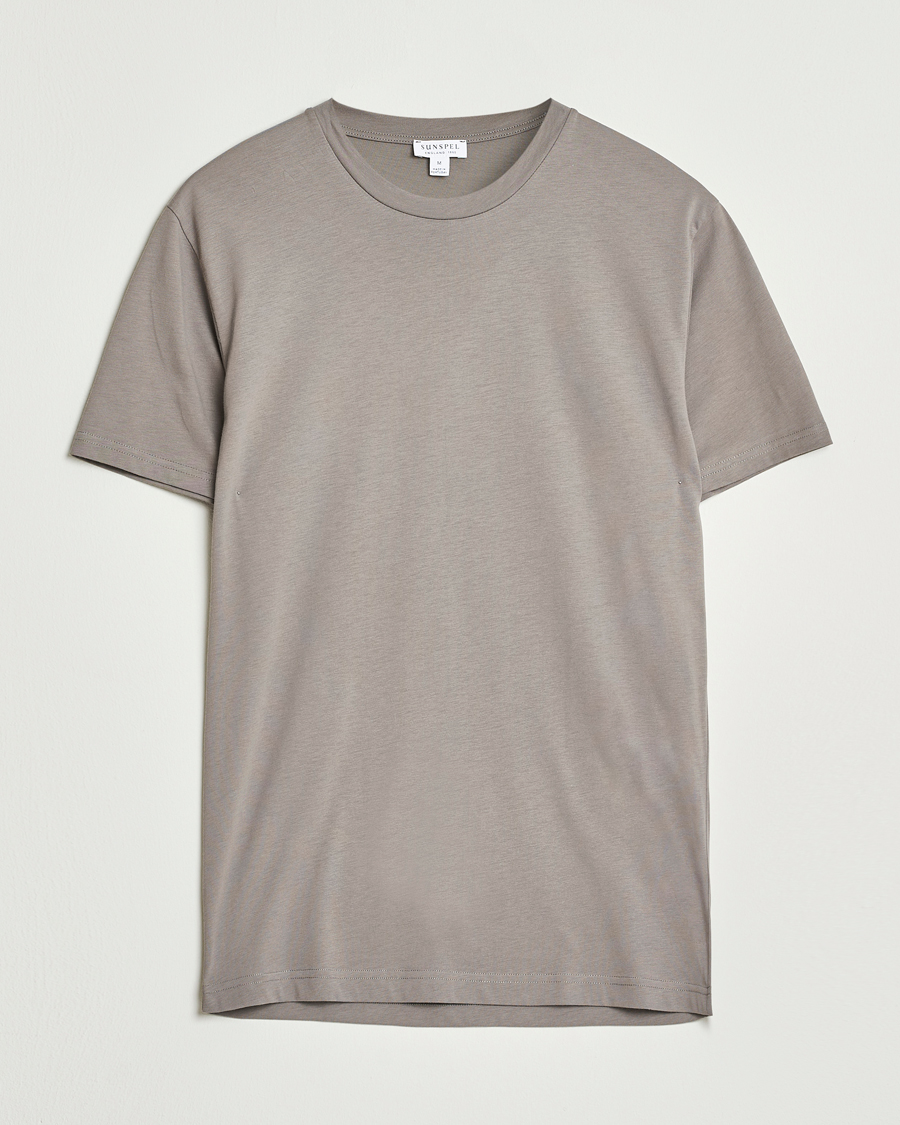Herre | T-Shirts | Sunspel | Riviera Midweight T-Shirt Iron Grey