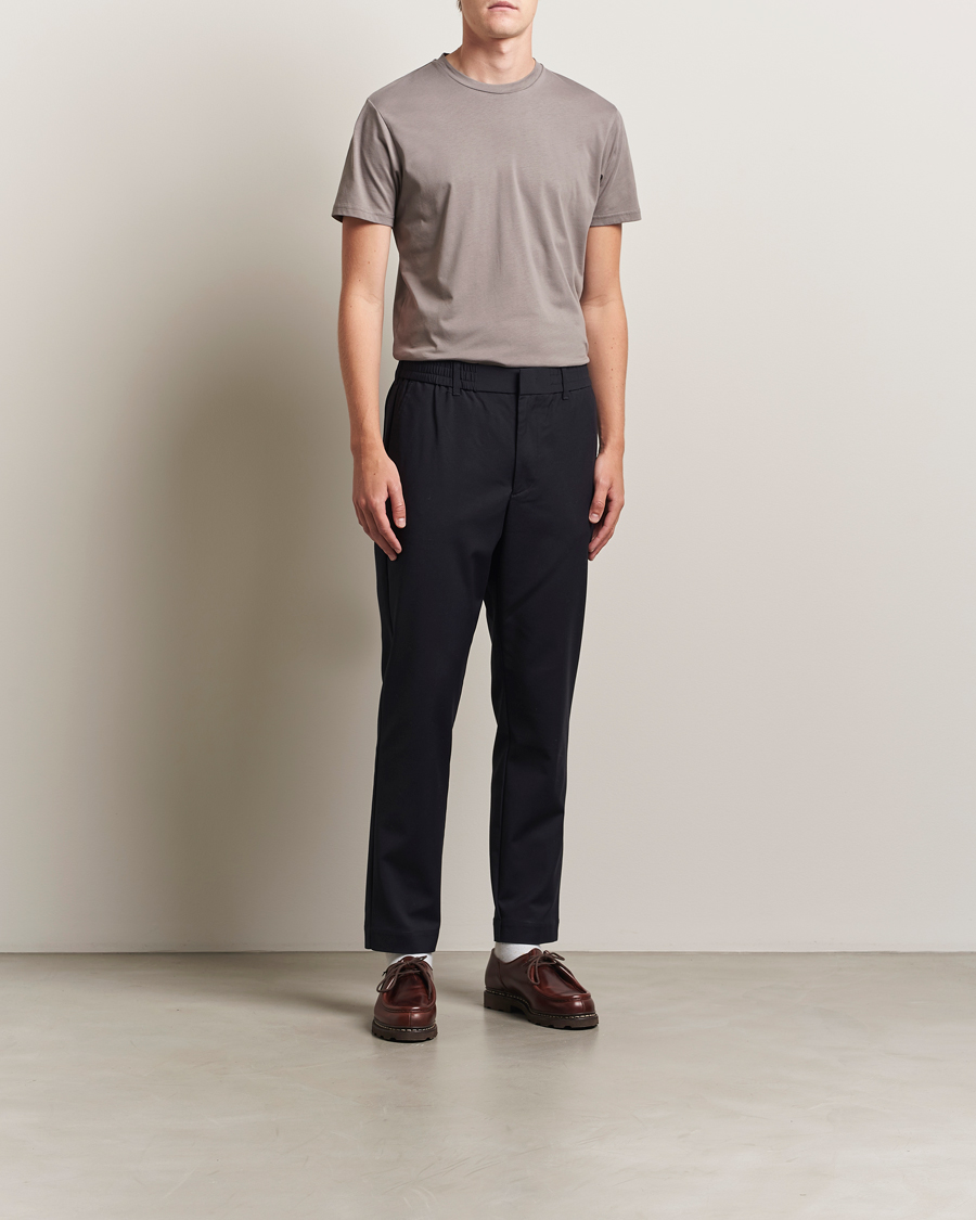 Herre | T-Shirts | Sunspel | Riviera Midweight T-Shirt Iron Grey