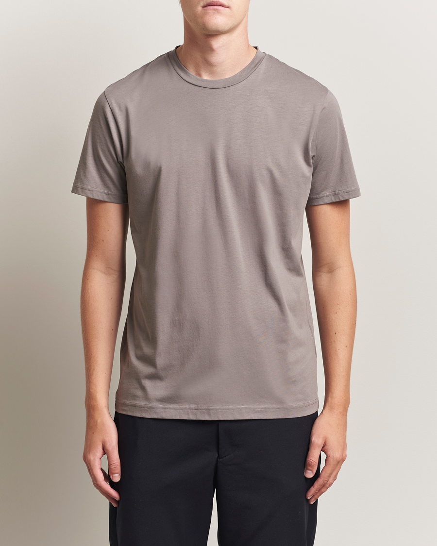Herre | T-Shirts | Sunspel | Riviera Midweight T-Shirt Iron Grey