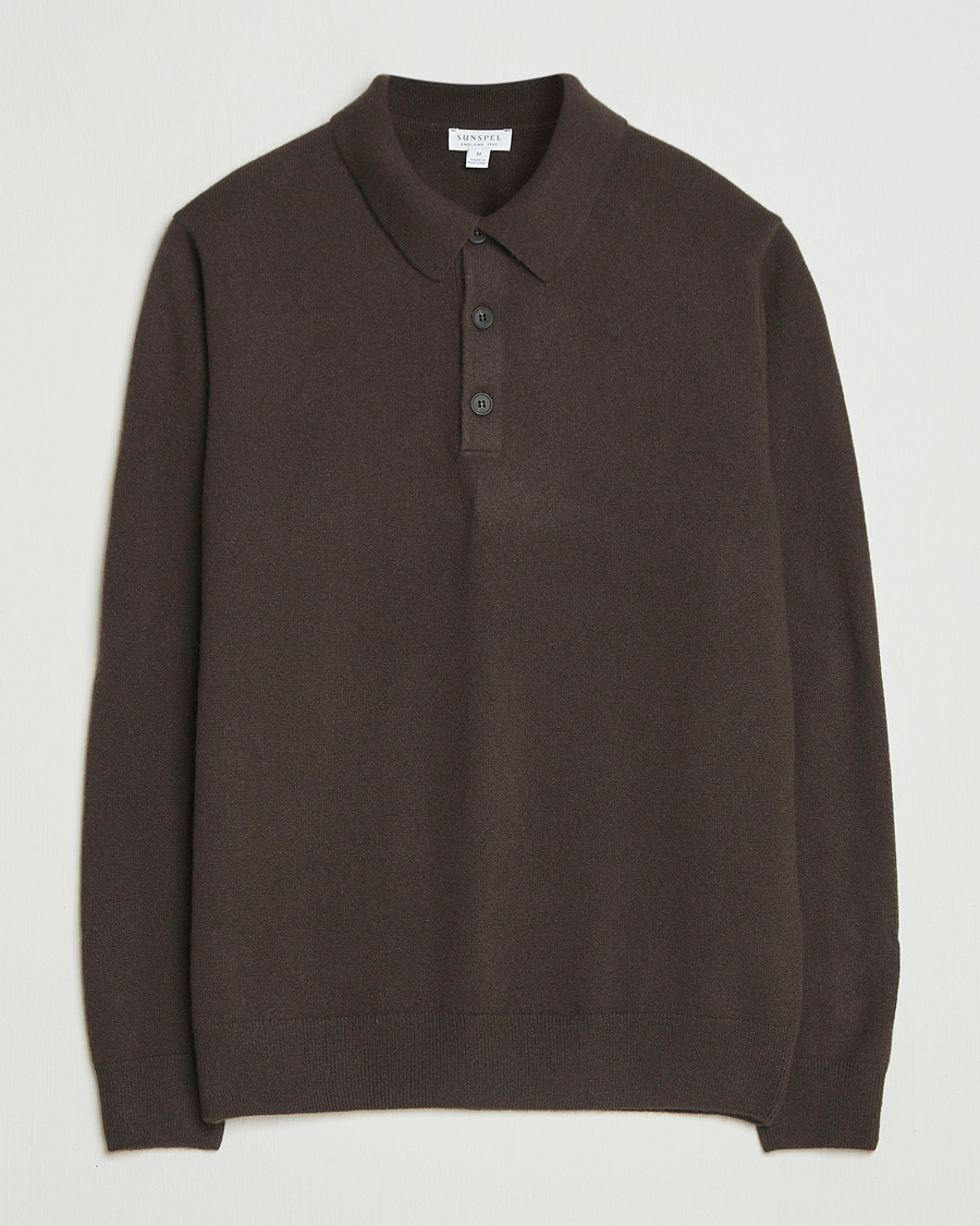 Herre | Trøjer | Sunspel | Cashmere Polo Truffle