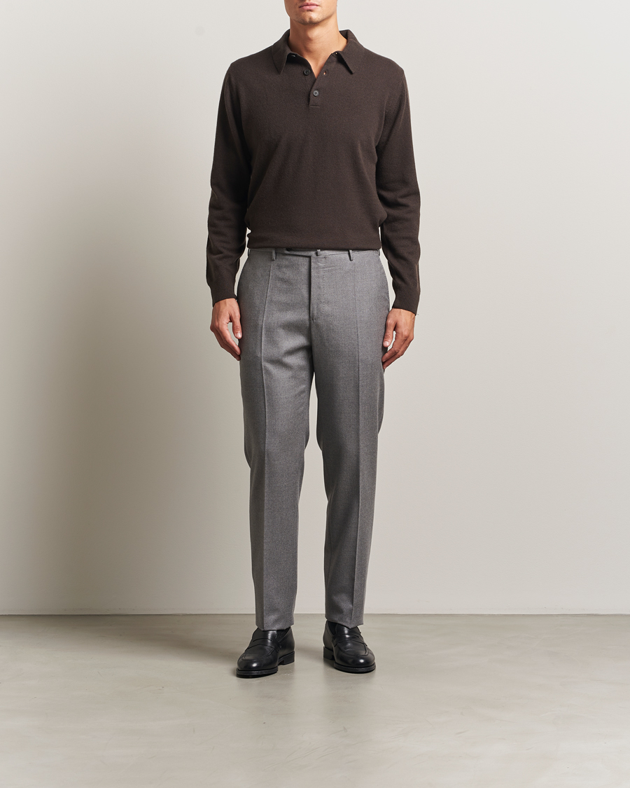 Herre | Trøjer | Sunspel | Cashmere Polo Truffle