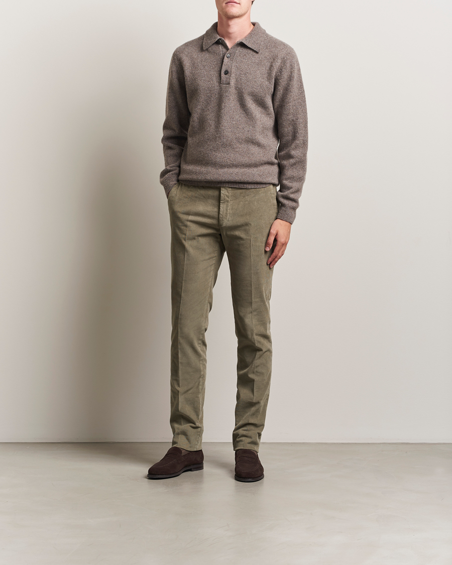 Herre | Trøjer | Sunspel | Lambswool Poloshirt Bark