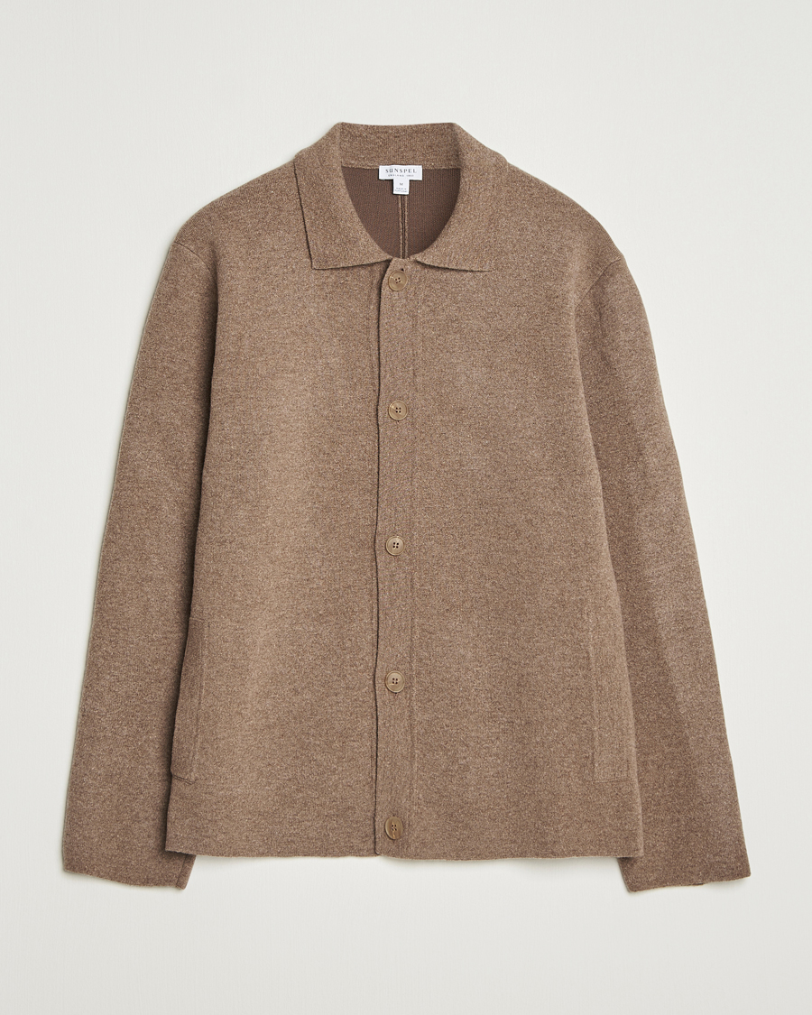 Herre | Trøjer | Sunspel | Doubleface Wool Jacket Mink