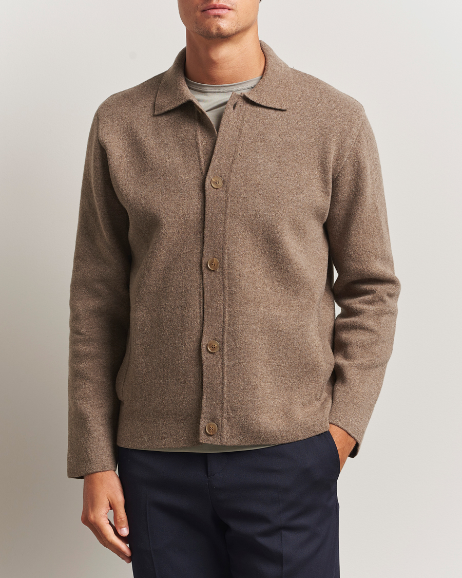Herre | Trøjer | Sunspel | Doubleface Wool Jacket Mink