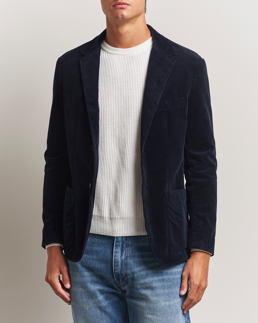 Herre | Blazere & jakker | Sunspel | Relaxed Corduroy Blazer Navy