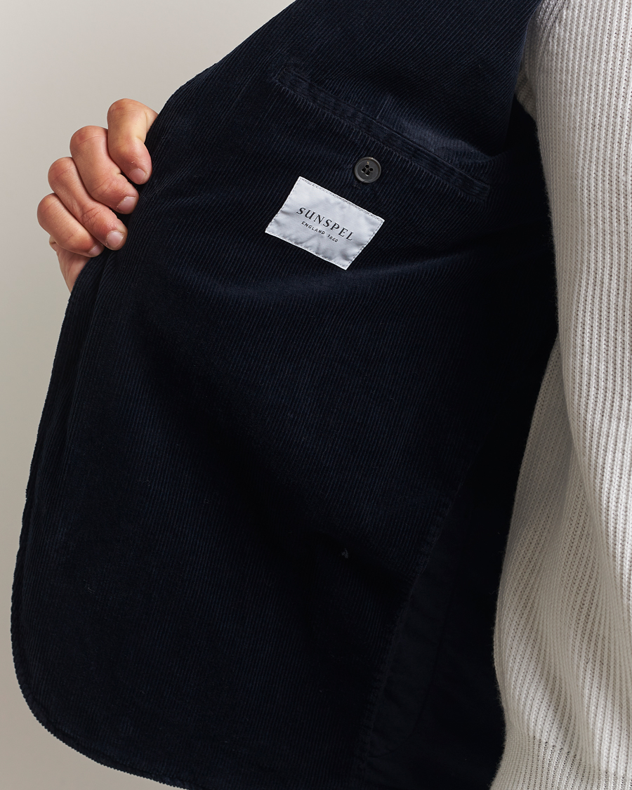 Herre | Blazere & jakker | Sunspel | Relaxed Corduroy Blazer Navy