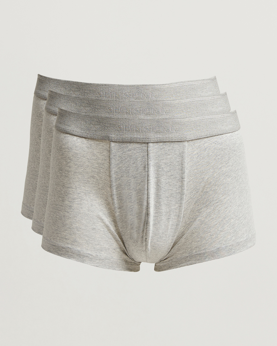Herre | Undertøj | Sunspel | 3-Pack Cotton Stretch Trunk Grey