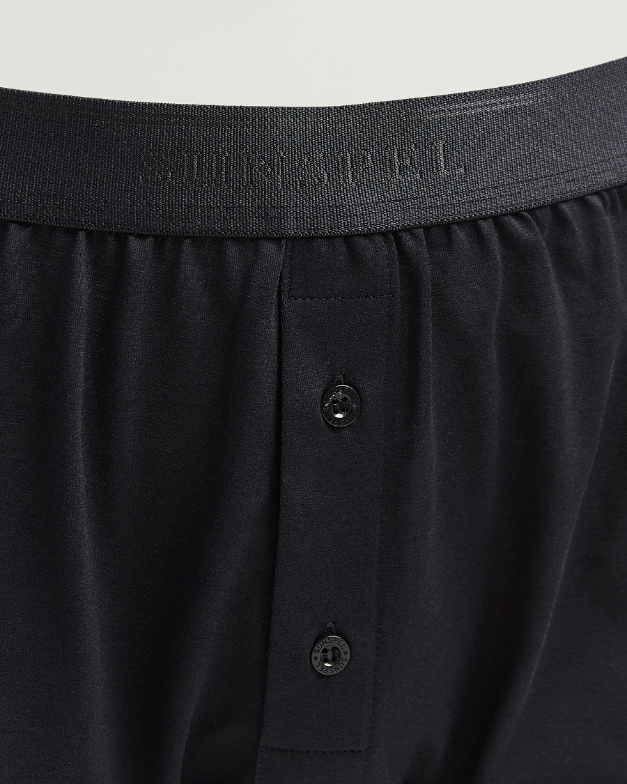 Herre | Undertøj | Sunspel | Superfine Two Button Cotton Black