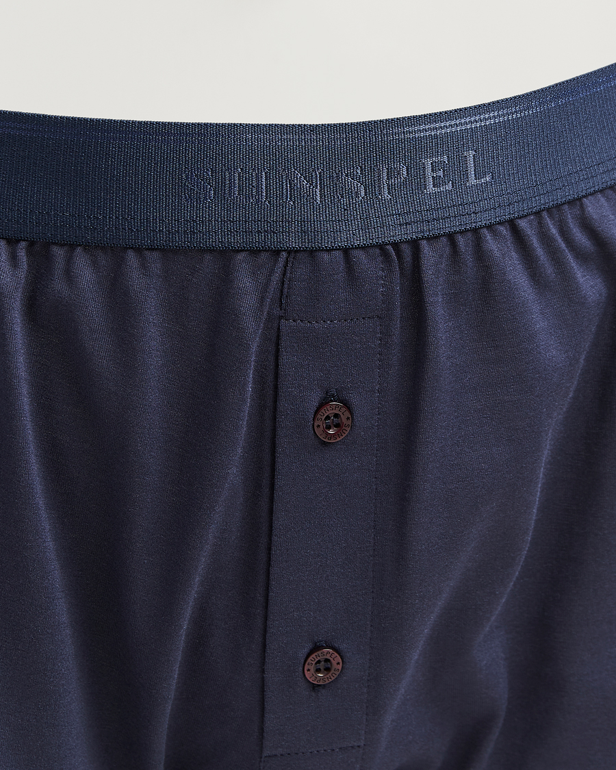 Herre | Undertøj | Sunspel | Superfine Two Button Cotton Navy
