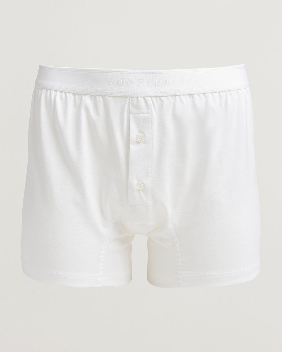 Herre | Undertøj | Sunspel | Superfine Two Button Cotton White