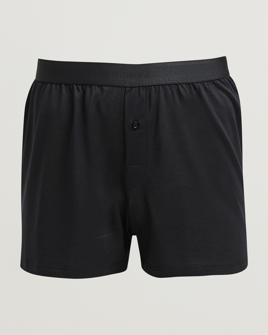 Herre | Undertøj | Sunspel | Superfine One Button Boxer Black