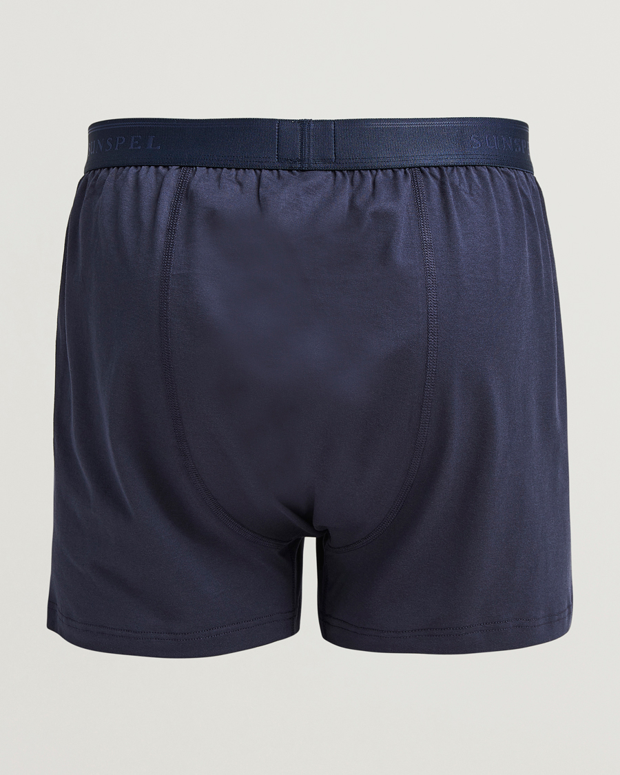 Herre | Undertøj | Sunspel | Superfine One Button Boxer Navy