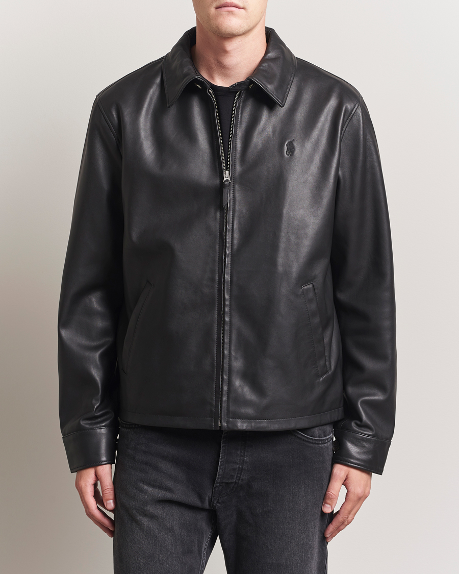Herre | Jakker | Polo Ralph Lauren | Maxwell Windbreaker Leather Jacket Polo Black