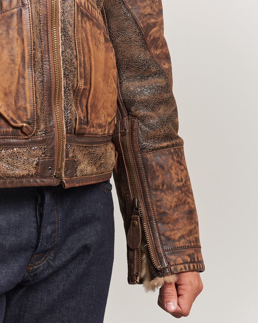 Herre | Jakker | Polo Ralph Lauren | Sherling Lined Bomber Jacket Brown Earth