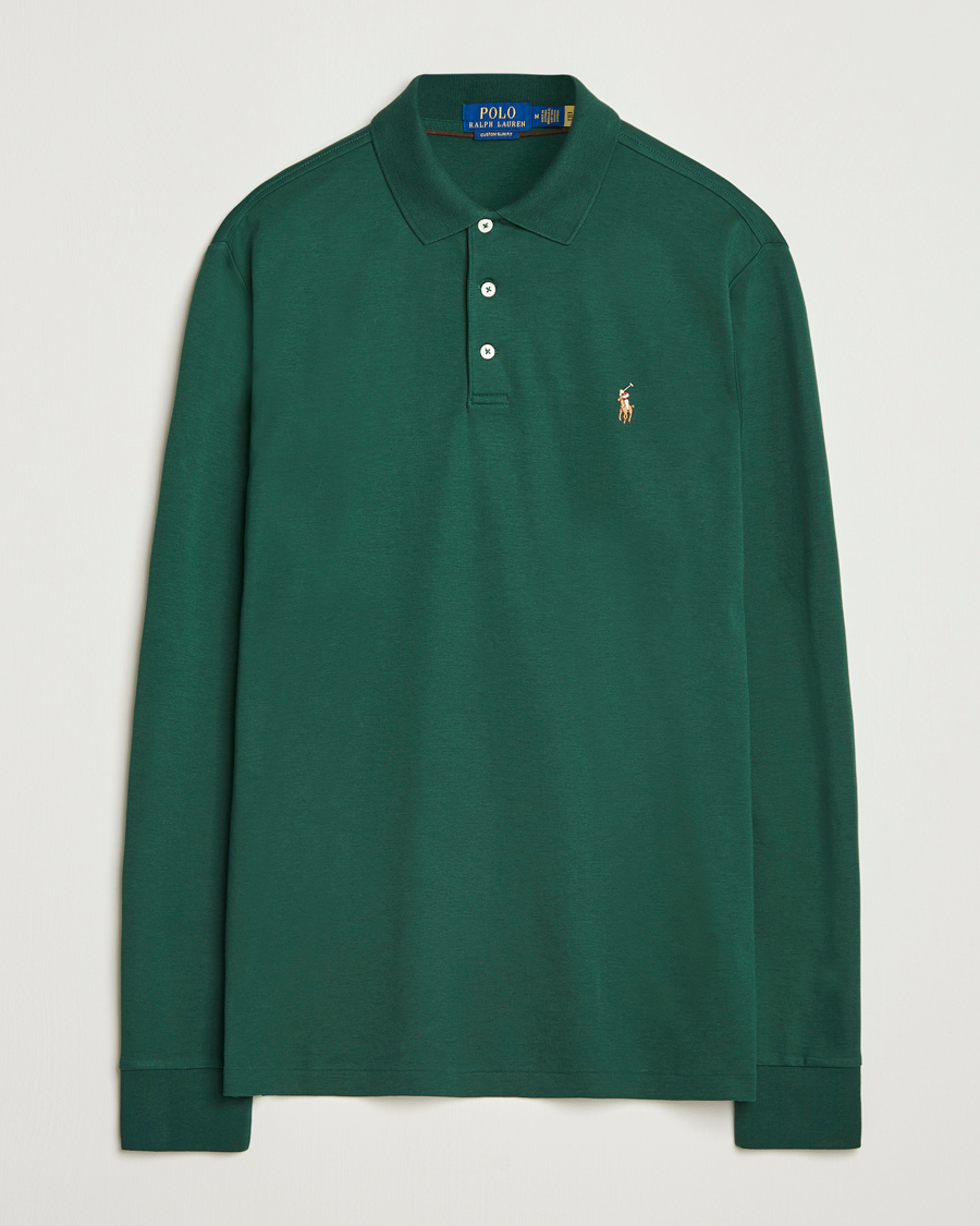 Herre | Polotrøjer | Polo Ralph Lauren | Pima Cotton Custom Slim Fit LS Polo Vintage Pine