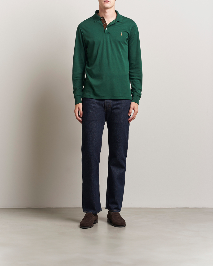 Herre | Polotrøjer | Polo Ralph Lauren | Pima Cotton Custom Slim Fit LS Polo Vintage Pine