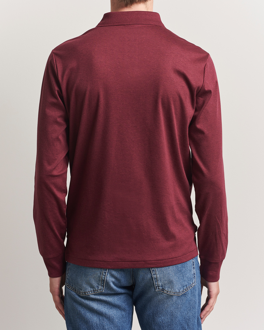 Herre | Polotrøjer | Polo Ralph Lauren | Pima Cotton Custom Slim Fit LS Polo Spring Wine Heather