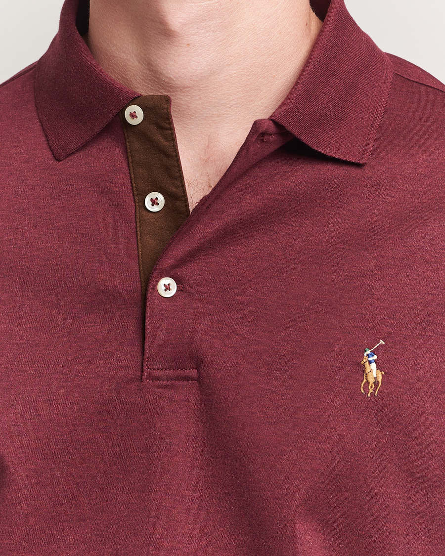 Herre | Polotrøjer | Polo Ralph Lauren | Pima Cotton Custom Slim Fit LS Polo Spring Wine Heather