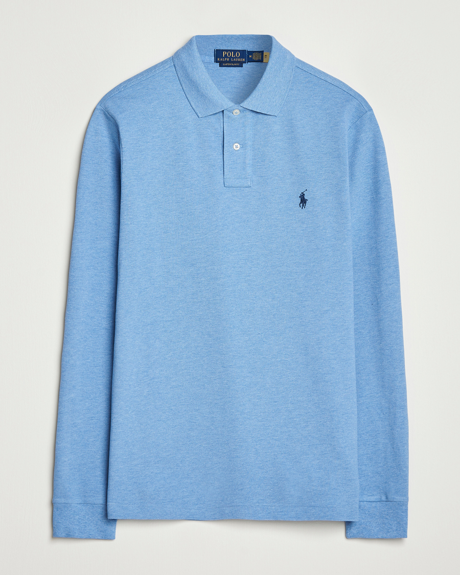 Herre | Polotrøjer | Polo Ralph Lauren | Custom Slim Fit Long Sleeve Polo Soft Royal Heather