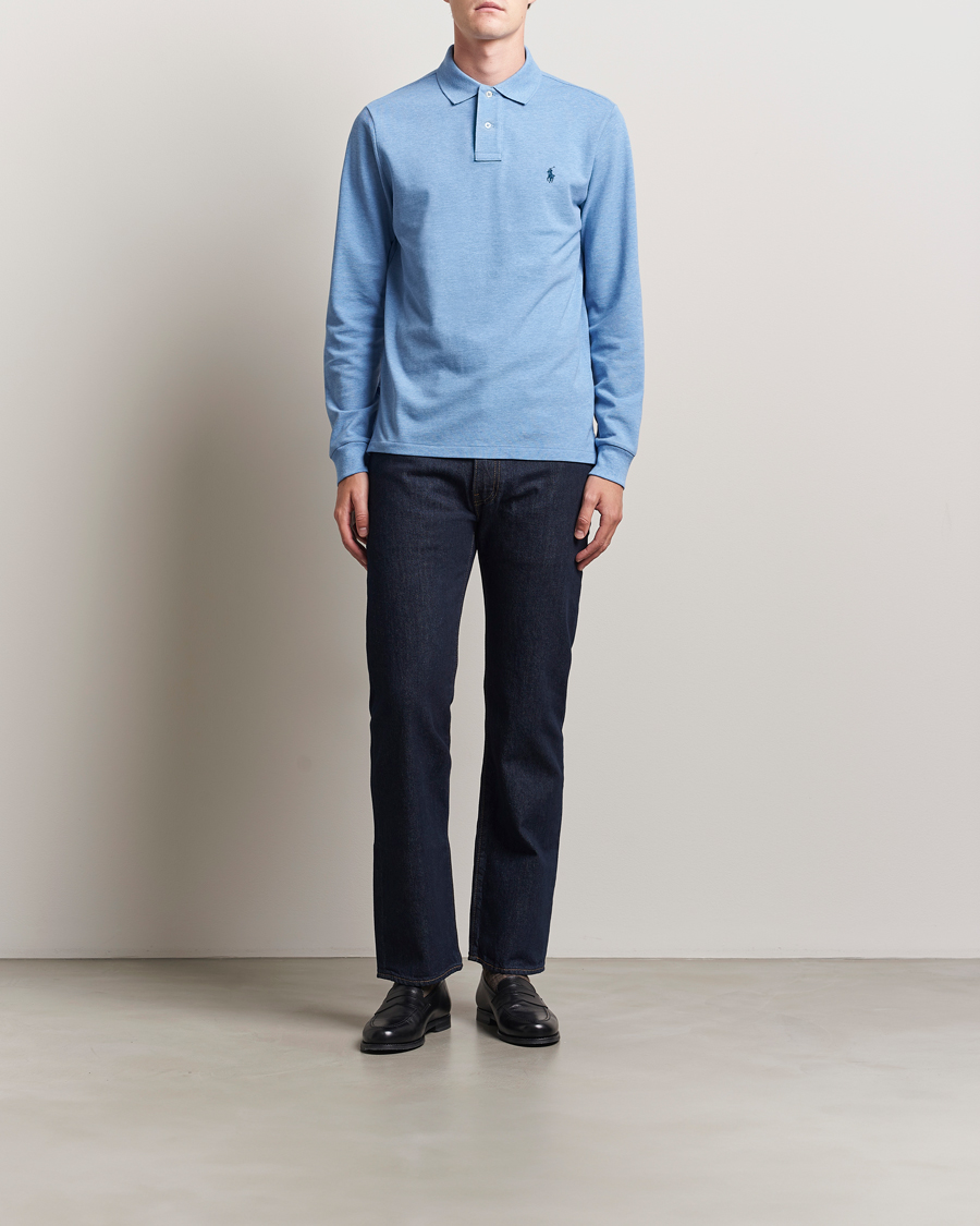 Herre | Polotrøjer | Polo Ralph Lauren | Custom Slim Fit Long Sleeve Polo Soft Royal Heather