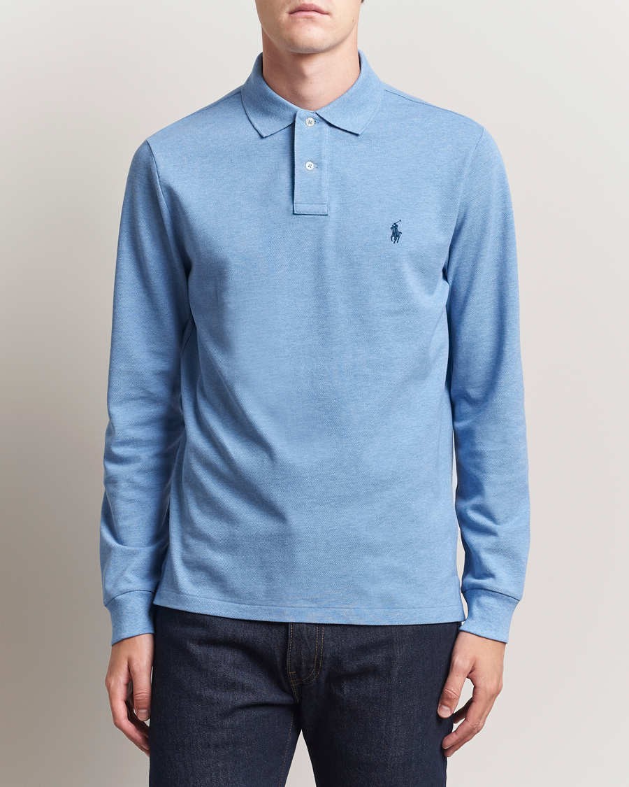 Herre | Polotrøjer | Polo Ralph Lauren | Custom Slim Fit Long Sleeve Polo Soft Royal Heather