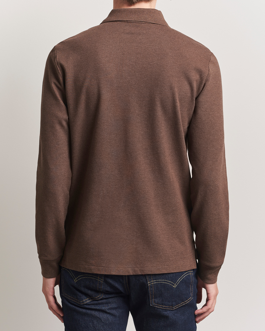 Herre | Polotrøjer | Polo Ralph Lauren | Custom Slim Fit Long Sleeve Polo Nutmeg Brown Heather