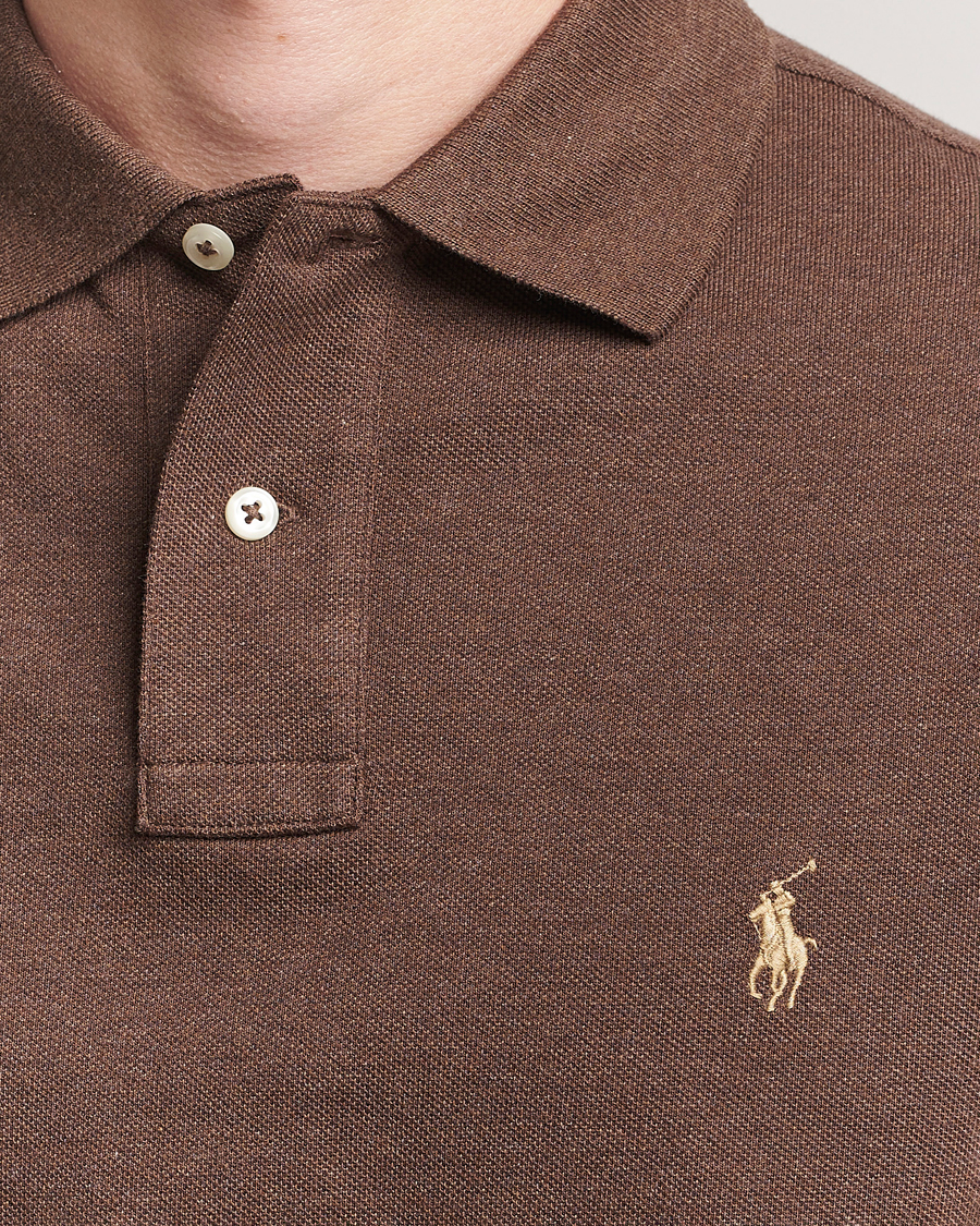 Herre | Polotrøjer | Polo Ralph Lauren | Custom Slim Fit Long Sleeve Polo Nutmeg Brown Heather