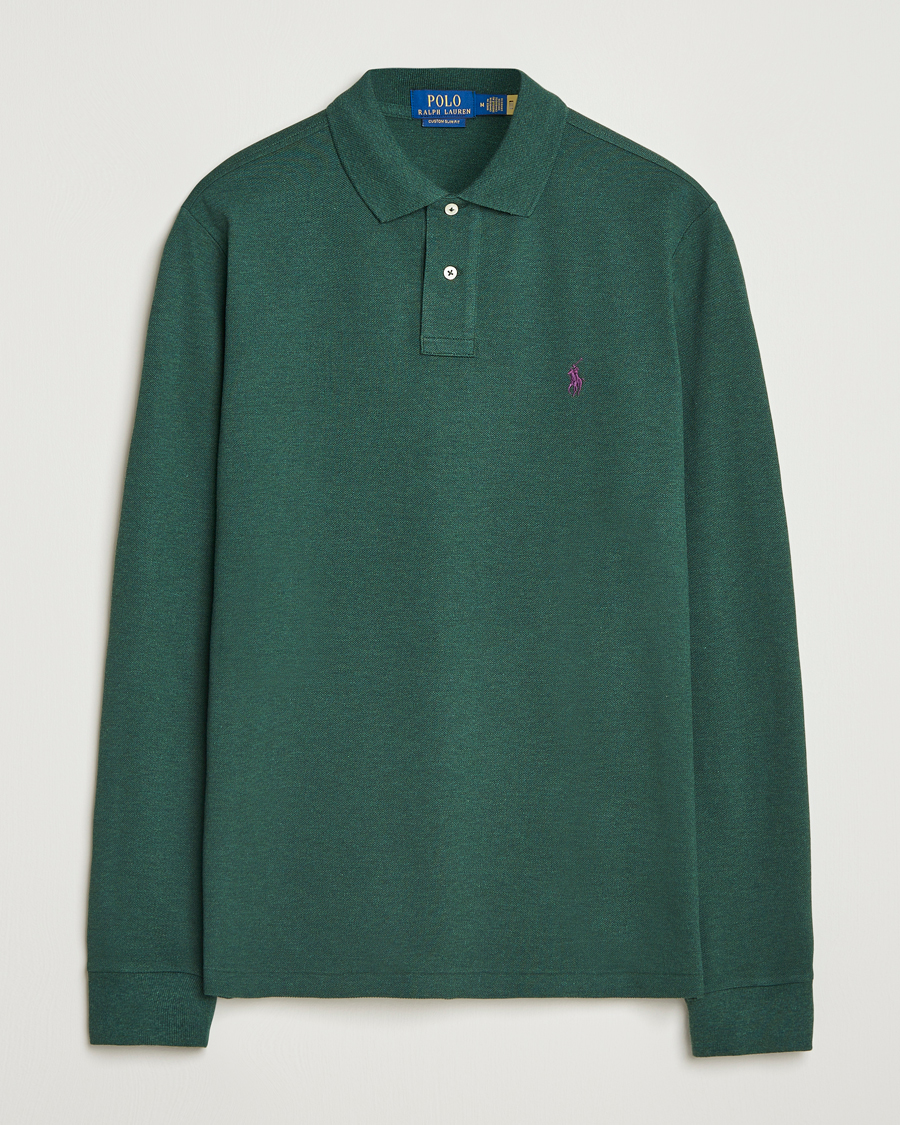 Herre | Polotrøjer | Polo Ralph Lauren | Custom Slim Fit Long Sleeve Polo Scotch Pine Heather