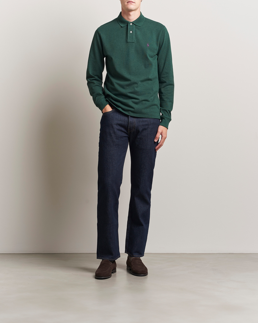 Herre | Polotrøjer | Polo Ralph Lauren | Custom Slim Fit Long Sleeve Polo Scotch Pine Heather