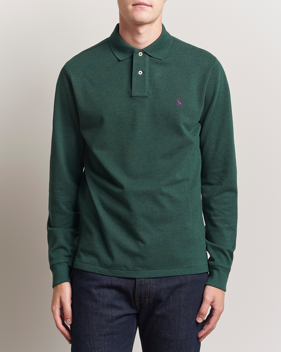 Herre | Polotrøjer | Polo Ralph Lauren | Custom Slim Fit Long Sleeve Polo Scotch Pine Heather