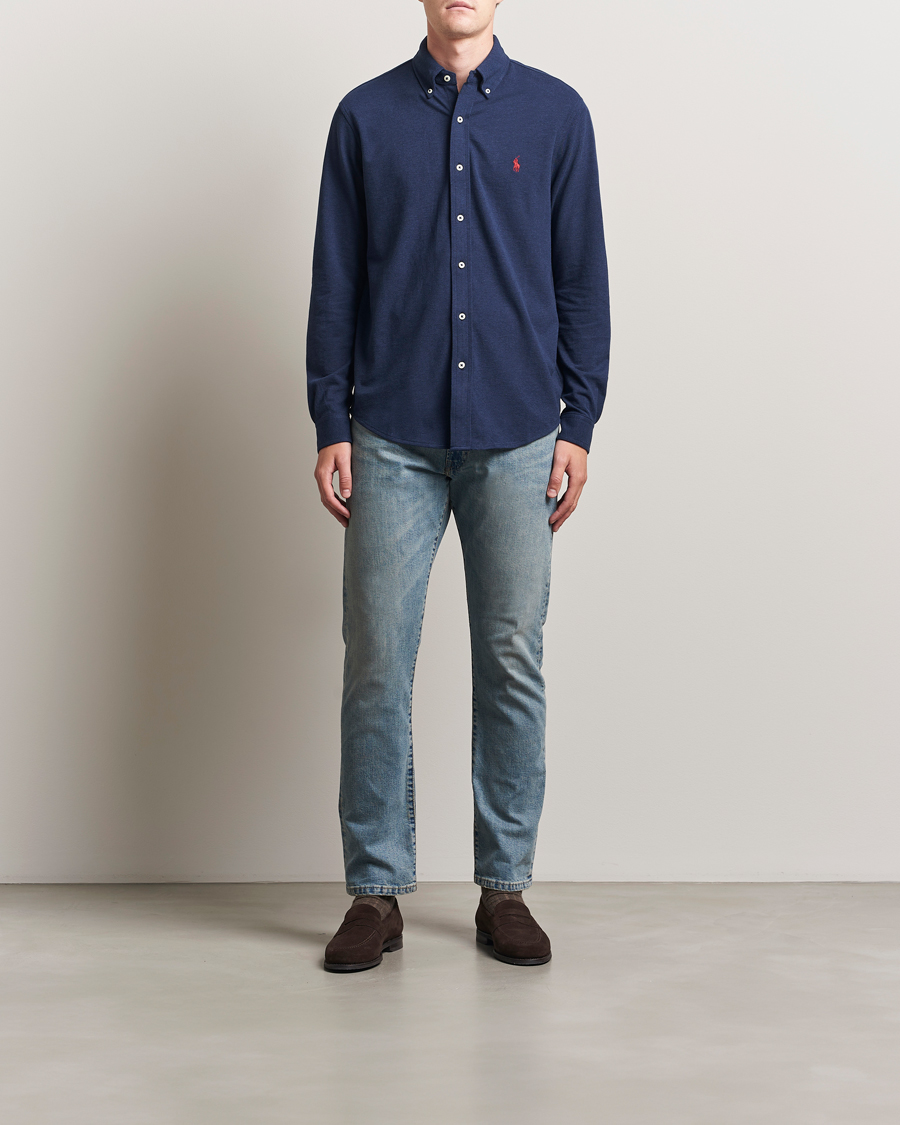 Herre | Skjorter | Polo Ralph Lauren | Featherweight Mesh Shirt Spring Navy Heather