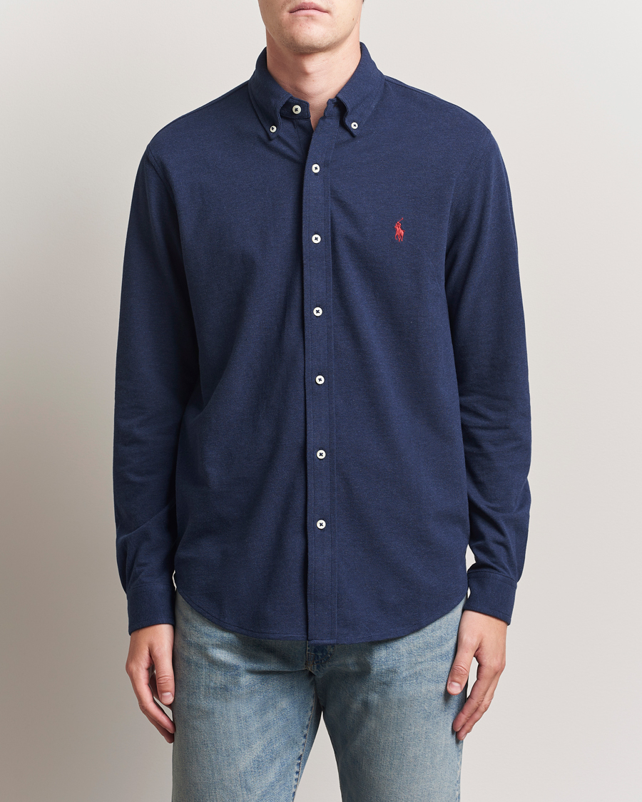 Herre | Skjorter | Polo Ralph Lauren | Featherweight Mesh Shirt Spring Navy Heather