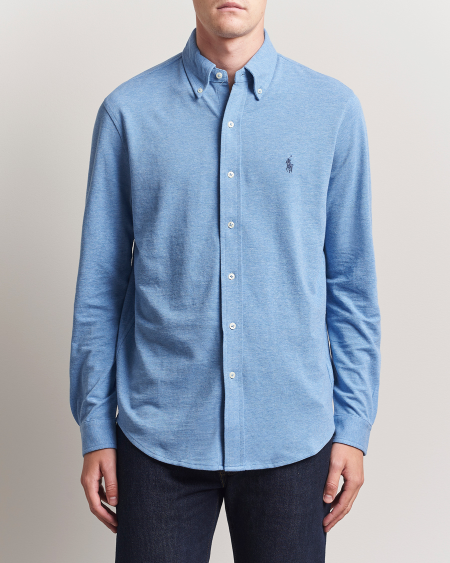 Herre | Skjorter | Polo Ralph Lauren | Featherweight Mesh Shirt Soft Royal Heather