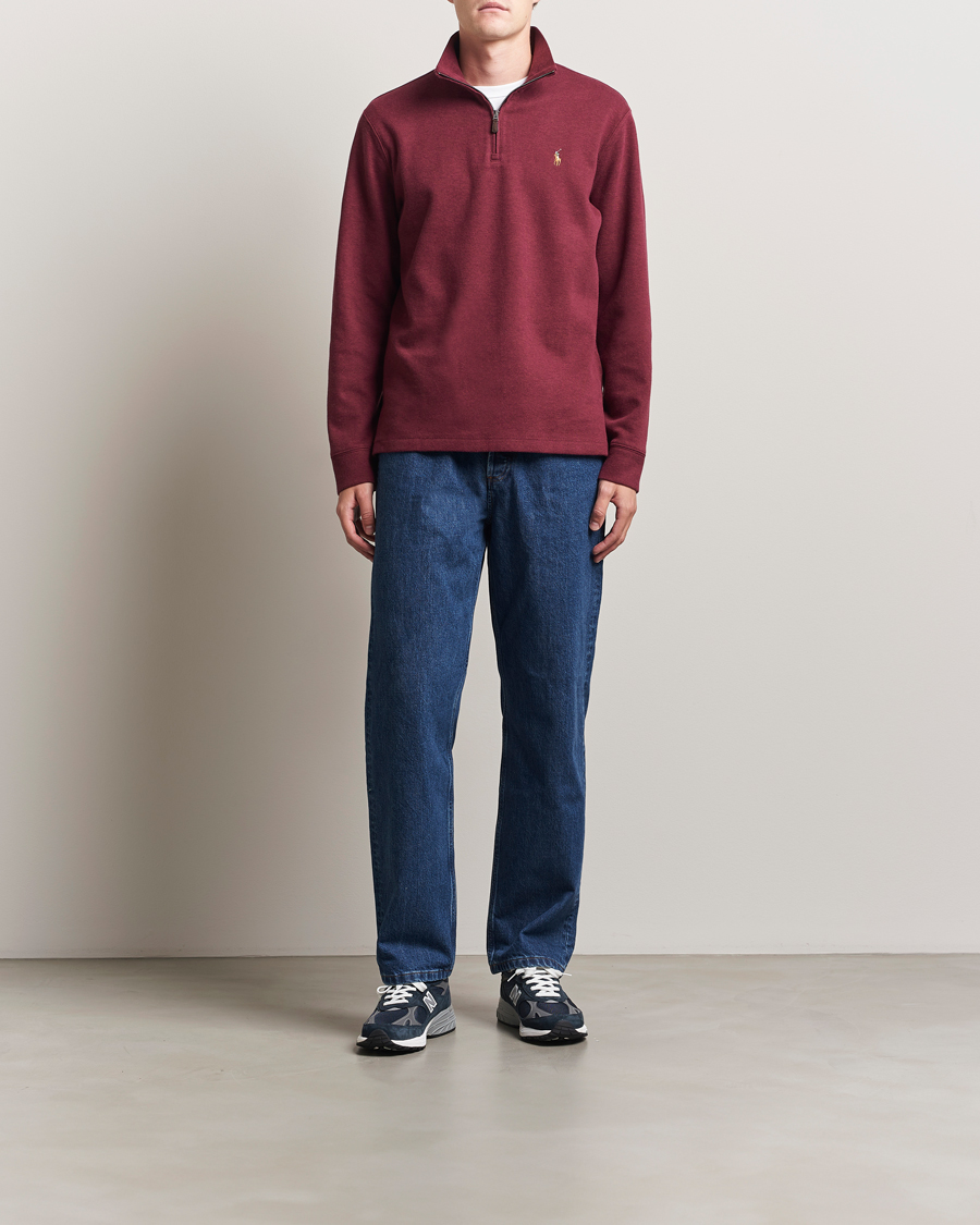 Herre | Trøjer | Polo Ralph Lauren | Double Knit Jaquard Half Zip Sweater Wine Heather