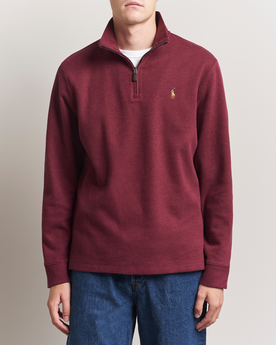 Herre | Trøjer | Polo Ralph Lauren | Double Knit Jaquard Half Zip Sweater Wine Heather