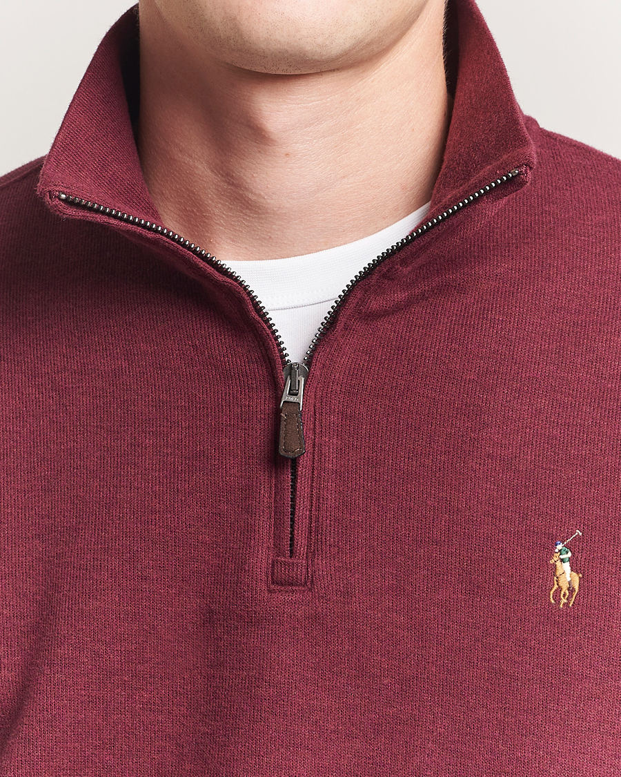Herre | Trøjer | Polo Ralph Lauren | Double Knit Jaquard Half Zip Sweater Wine Heather