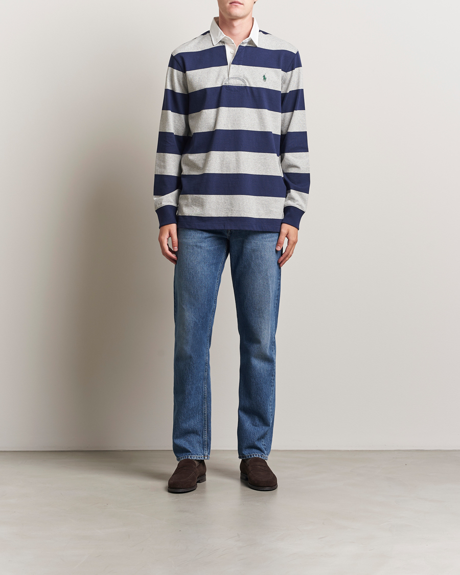 Herre | Trøjer | Polo Ralph Lauren | Jersey Striped Rugger Navy/Andover Heather