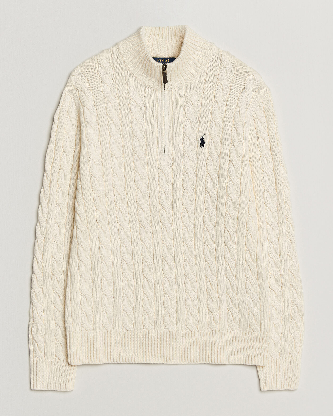 Herre | Trøjer | Polo Ralph Lauren | Cotton Cable Half Zip Andover Cream
